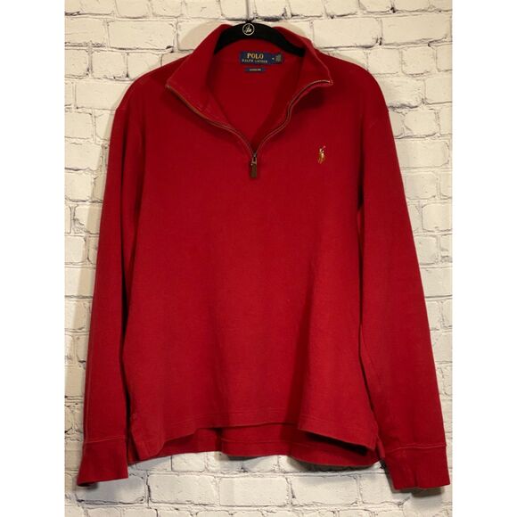 Polo by Ralph Lauren Men's 1/4 Zip Pullover Size M Estate Rib Red - Picture 2 of 14